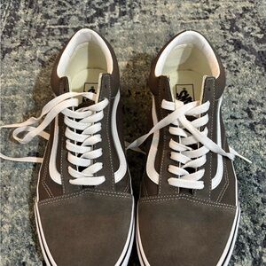 Vans Gray and White Low-Top Sneakers
